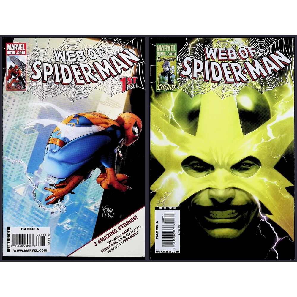 Web of Spider-Man Vol 2 2X Comic Lot #1 2 Electro Spider-Girl Djurdjevic Marvel